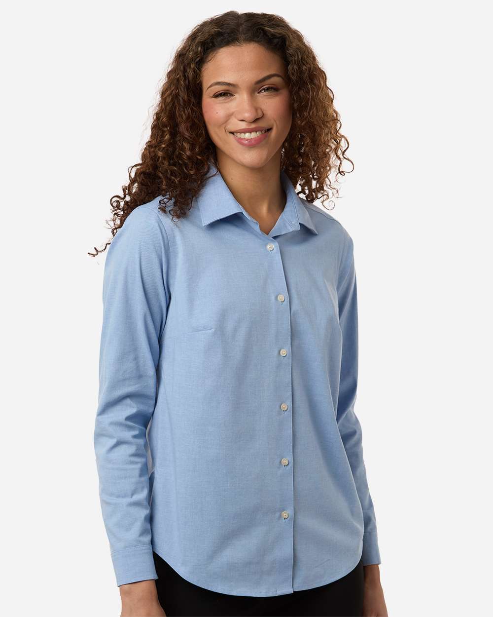 Devon & Jones Women's CrownLux Performance® Spencer Poplin Dress Shirt - DG505W Light Blue Melange