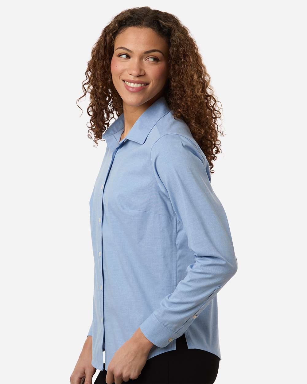 Devon & Jones Women's CrownLux Performance® Spencer Poplin Dress Shirt - DG505W Light Blue Melange