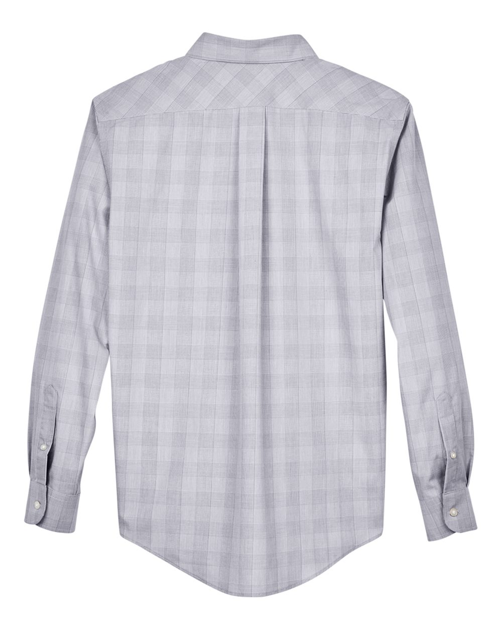 Devon & Jones Men's Crown Collection® Glen Plaid Woven Dress Shirt - DG520 White- Graphite- Light Grey