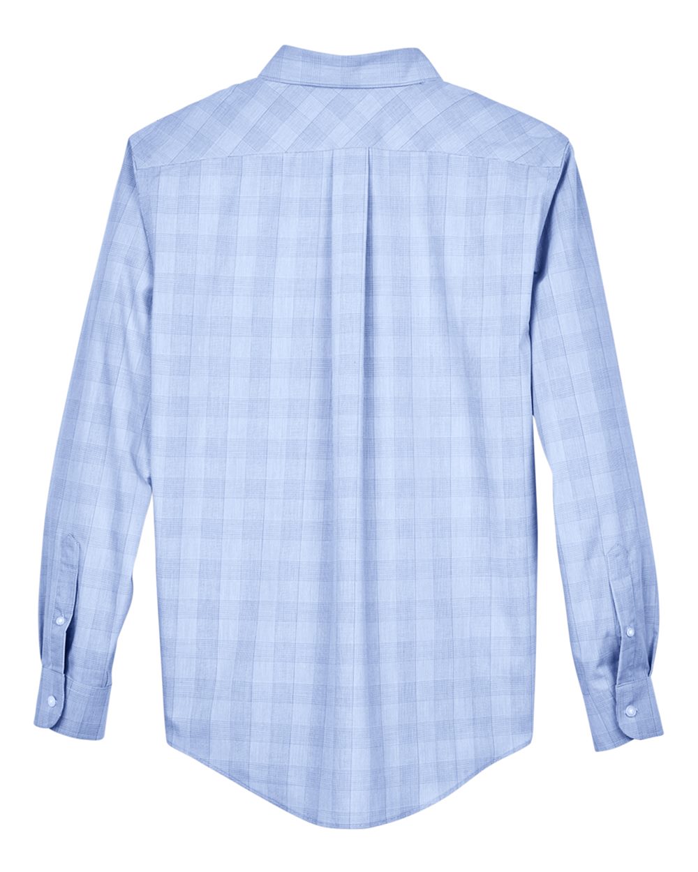 Devon & Jones Men's Crown Collection® Glen Plaid Woven Dress Shirt - DG520 White- Light French Blue