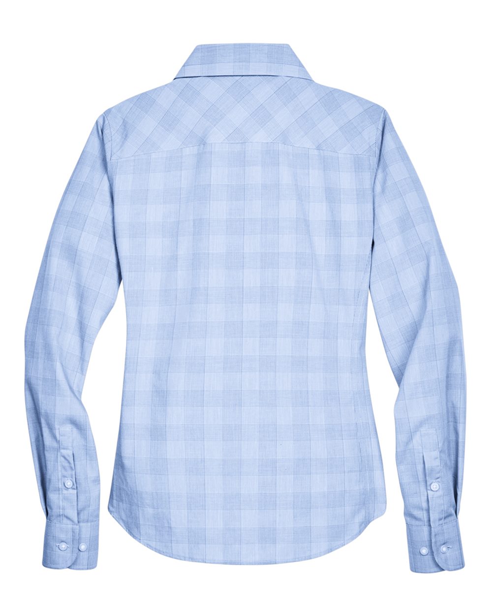Devon & Jones Women's Crown Collection® Glen Plaid Woven Dress Shirt - DG520W White- Light French Blue- French Blue
