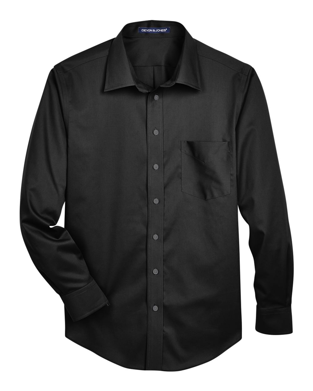 Devon & Jones Men's Crown Collection® Solid Stretch Twill Woven Dress Shirt - DG530 Black