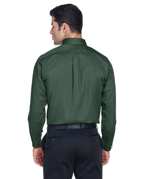 Devon & Jones Men's Crown Collection® Solid Stretch Twill Woven Dress Shirt - DG530 Forest