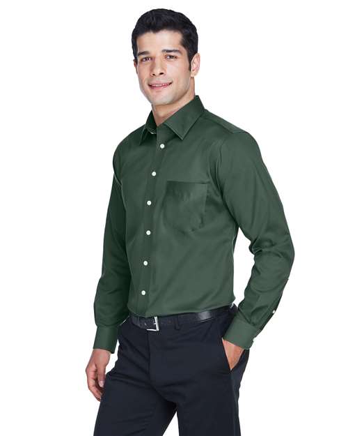 Devon & Jones Men's Crown Collection® Solid Stretch Twill Woven Dress Shirt - DG530 Forest