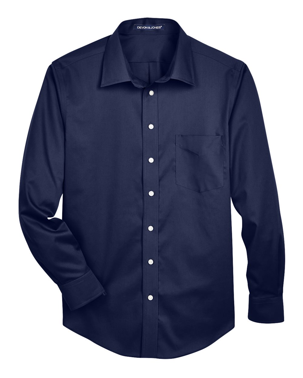 Devon & Jones Men's Crown Collection® Solid Stretch Twill Woven Dress Shirt - DG530 Navy