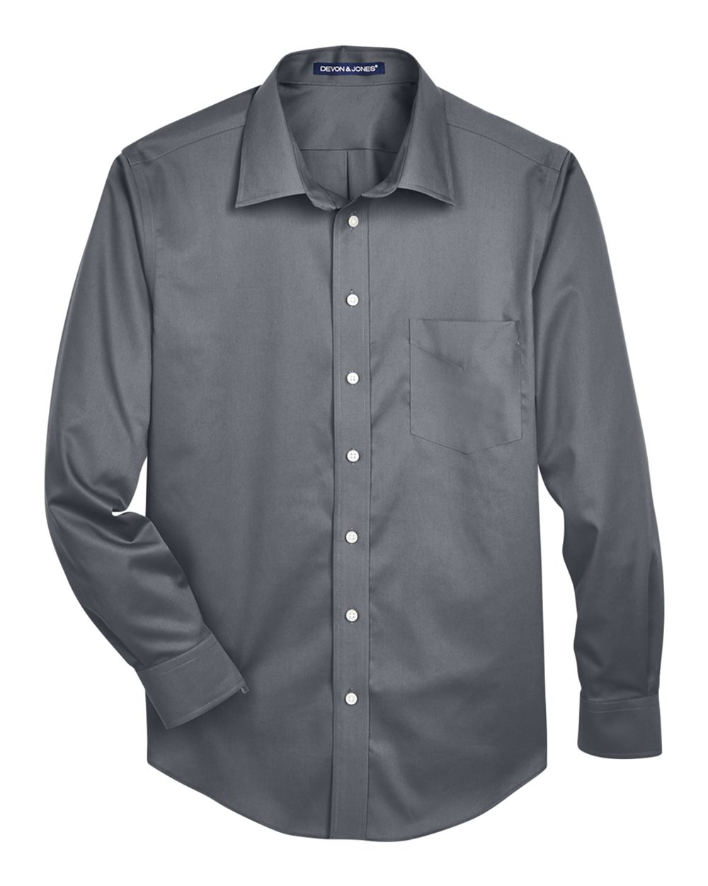 Devon & Jones Men's Crown Collection® Solid Stretch Twill Woven Dress Shirt - DG530 Graphite