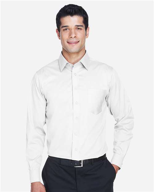 Devon & Jones Men's Crown Collection® Solid Stretch Twill Woven Dress Shirt - DG530 White