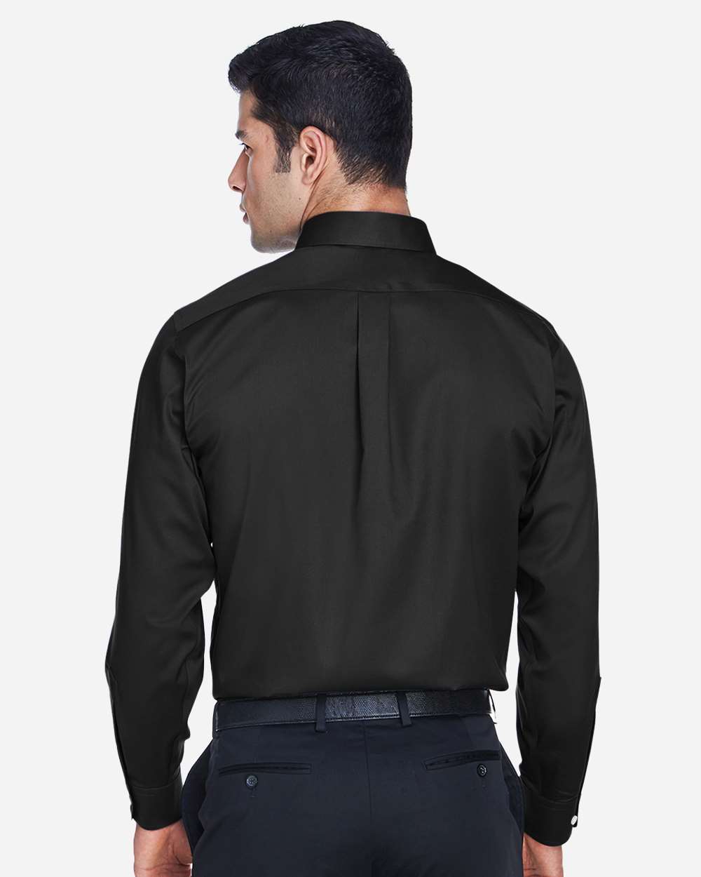 Devon & Jones Men's Crown Collection® Solid Stretch Twill Woven Dress Shirt - DG530 Black
