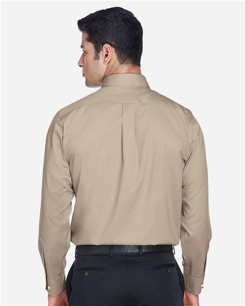 Devon & Jones Men's Tall Crown Collection® Solid Stretch Twill Woven Dress Shirt - DG530T Stone