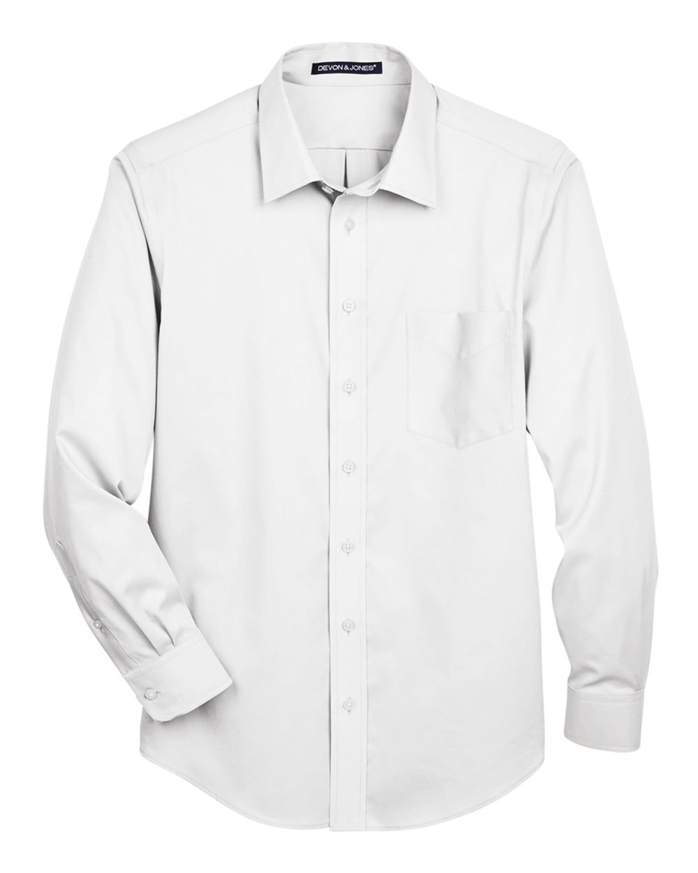 Devon & Jones Men's Tall Crown Collection® Solid Stretch Twill Woven Dress Shirt - DG530T White