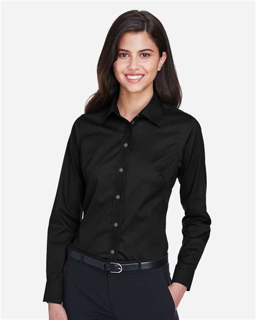 Devon & Jones Women's Crown Collection® Solid Stretch Twill Woven Dress Shirt - DG530W Black