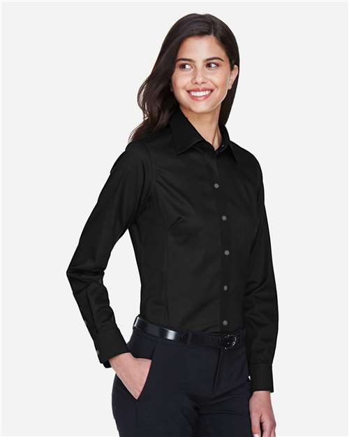 Devon & Jones Women's Crown Collection® Solid Stretch Twill Woven Dress Shirt - DG530W Black