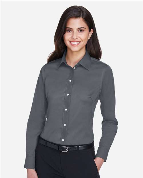 Devon & Jones Women's Crown Collection® Solid Stretch Twill Woven Dress Shirt - DG530W Graphite