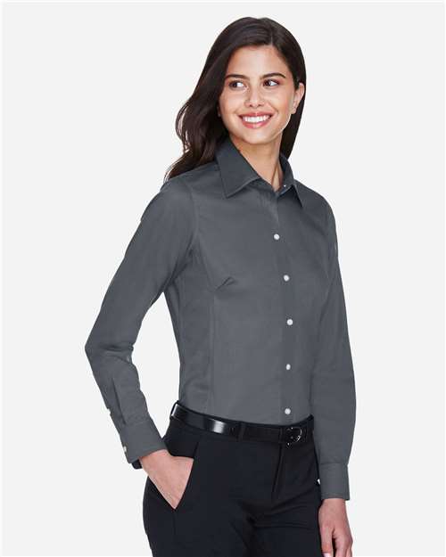 Devon & Jones Women's Crown Collection® Solid Stretch Twill Woven Dress Shirt - DG530W Graphite