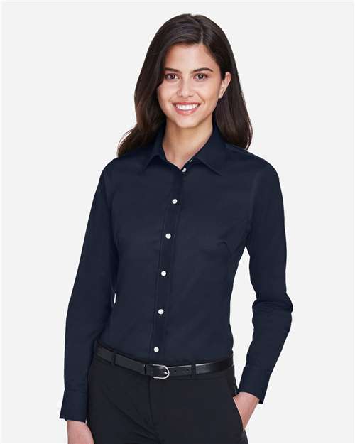 Devon & Jones Women's Crown Collection® Solid Stretch Twill Woven Dress Shirt - DG530W Navy