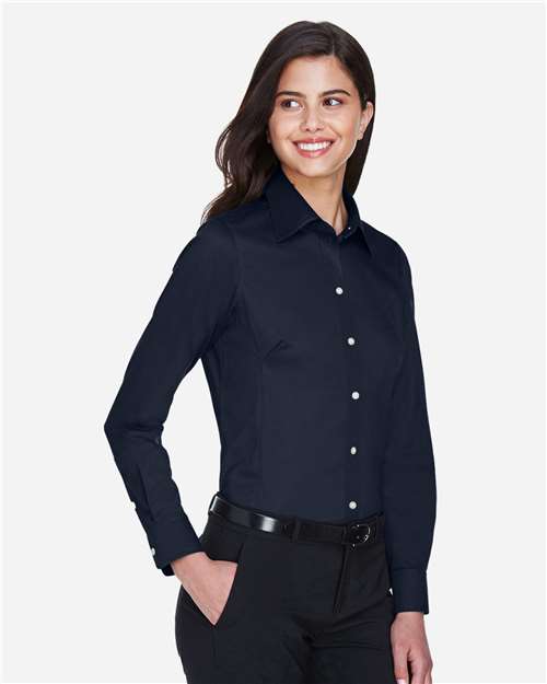 Devon & Jones Women's Crown Collection® Solid Stretch Twill Woven Dress Shirt - DG530W Navy