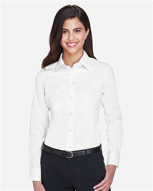 Devon & Jones Women's Crown Collection® Solid Stretch Twill Woven Dress Shirt - DG530W White
