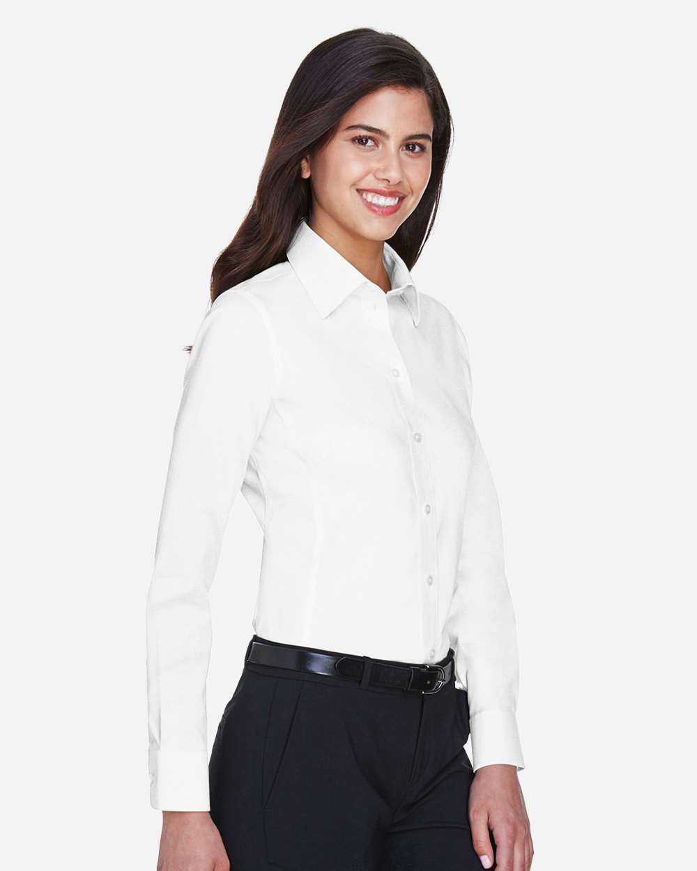 Devon & Jones Women's Crown Collection® Solid Stretch Twill Woven Dress Shirt - DG530W White