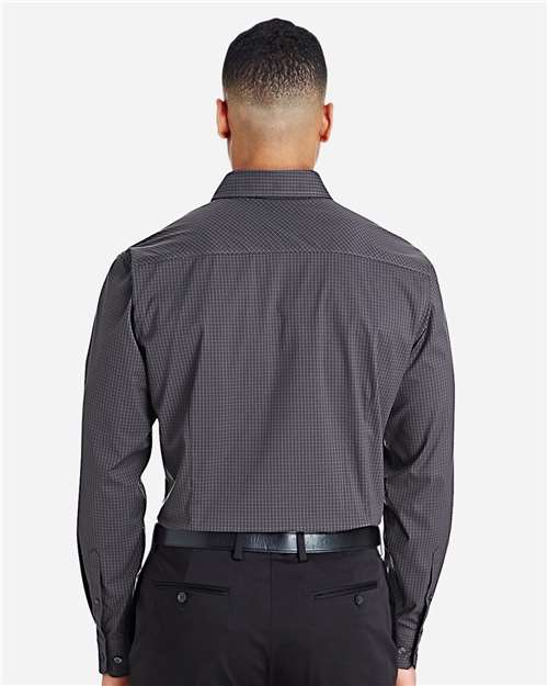 Devon & Jones Men's CrownLux Performance® Tonal Mini Check Woven Dress Shirt - DG535 Carbon