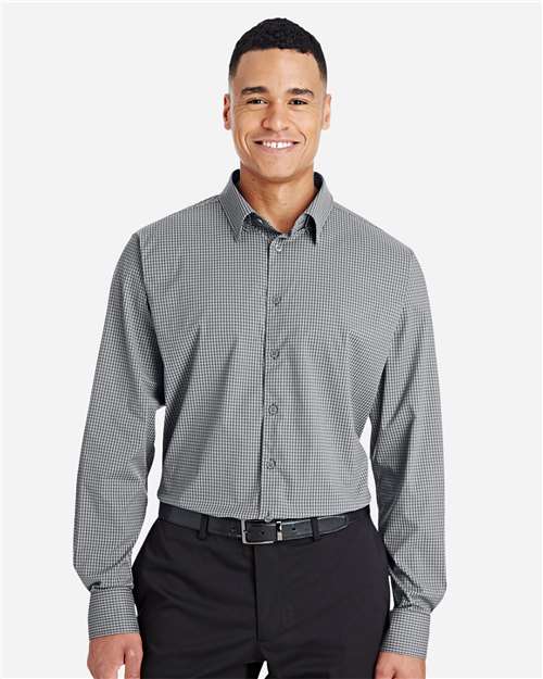 Devon & Jones Men's CrownLux Performance® Tonal Mini Check Woven Dress Shirt - DG535 Graphite