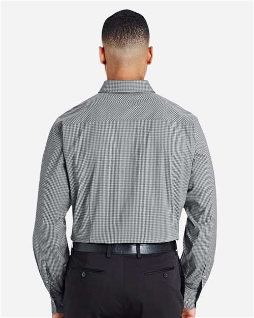 Devon & Jones Men's CrownLux Performance® Tonal Mini Check Woven Dress Shirt - DG535 Graphite