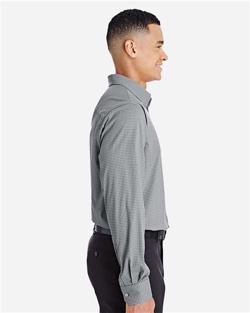 Devon & Jones Men's CrownLux Performance® Tonal Mini Check Woven Dress Shirt - DG535 Graphite