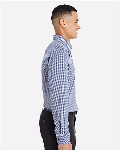 Devon & Jones Men's CrownLux Performance® Tonal Mini Check Woven Dress Shirt - DG535 Navy