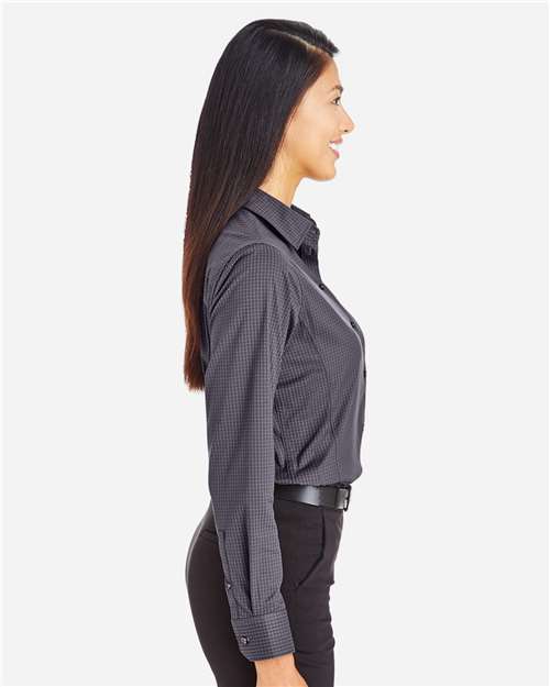 Devon & Jones Women's CrownLux Performance® Tonal Mini Check Woven Dress Shirt - DG535W Carbon