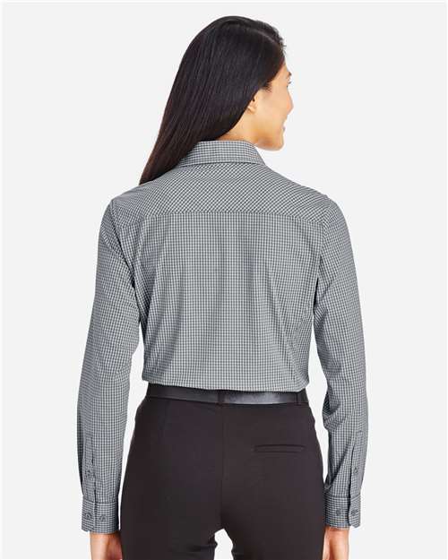 Devon & Jones Women's CrownLux Performance® Tonal Mini Check Woven Dress Shirt - DG535W Graphite