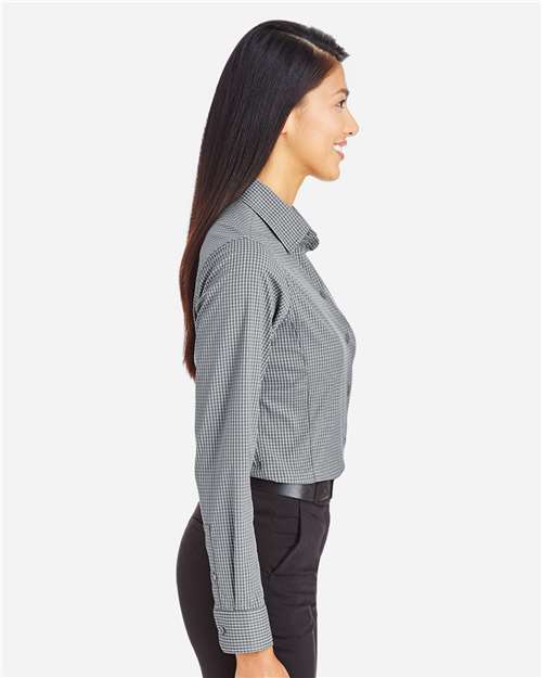 Devon & Jones Women's CrownLux Performance® Tonal Mini Check Woven Dress Shirt - DG535W Graphite