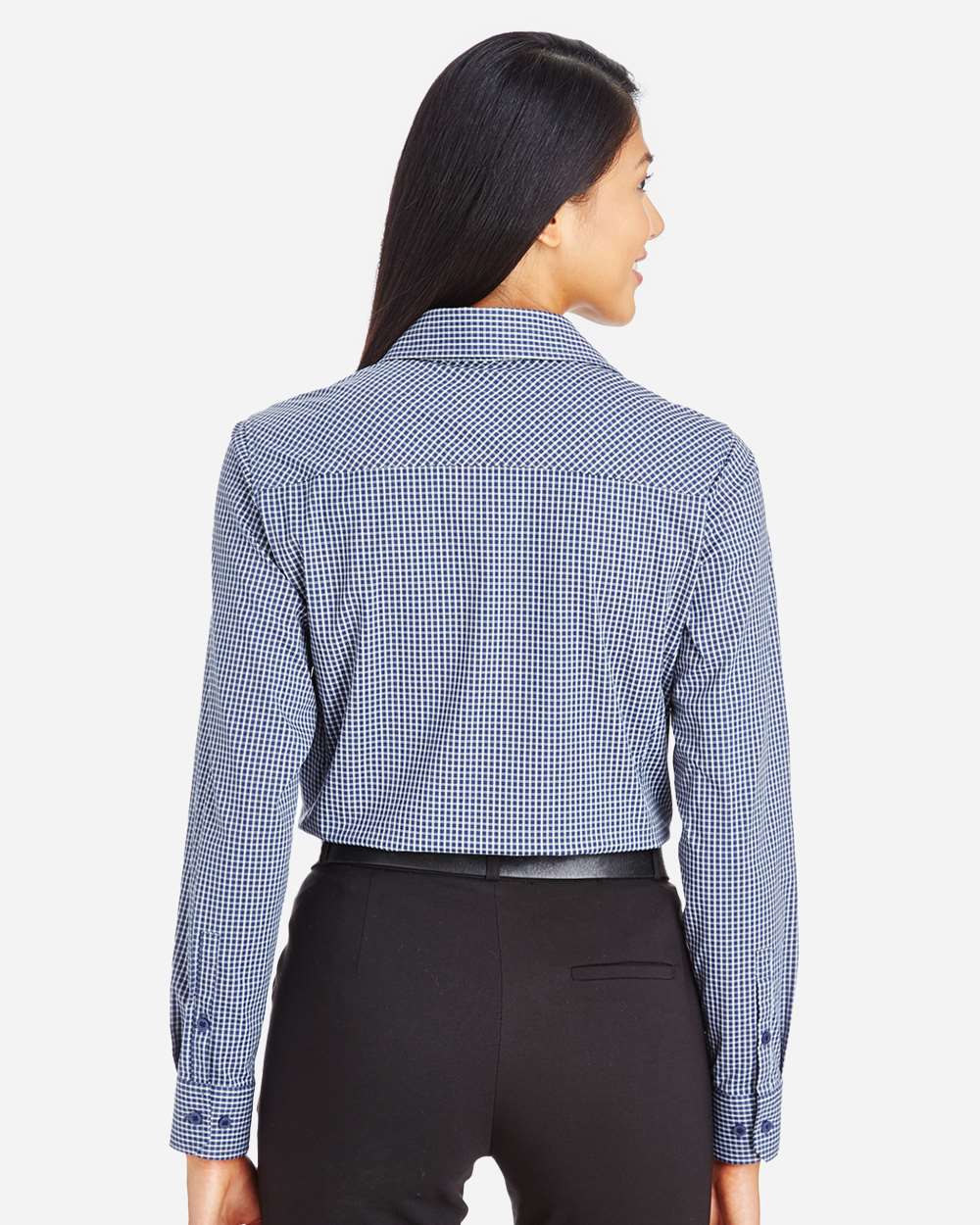 Devon & Jones Women's CrownLux Performance® Tonal Mini Check Woven Dress Shirt - DG535W Navy
