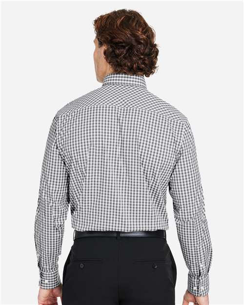 Devon & Jones Men's CrownLux Performance® Gingham Dress Shirt - DG536 Graphite- White