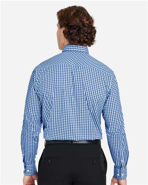 Devon & Jones Men's CrownLux Performance® Gingham Dress Shirt - DG536 French Blue- White