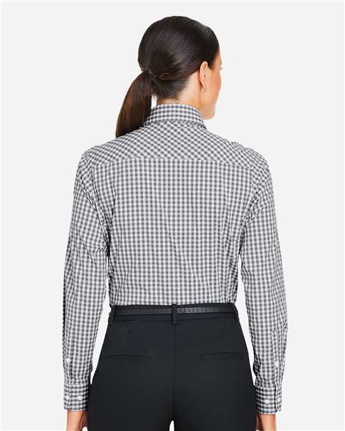 Devon & Jones Women's CrownLux Performance® Gingham Dress Shirt - DG536W Graphite- White