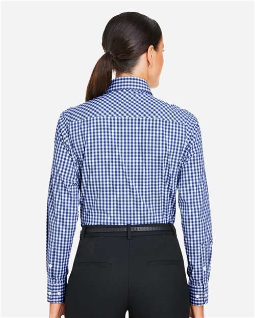 Devon & Jones Women's CrownLux Performance® Gingham Dress Shirt - DG536W Navy- White