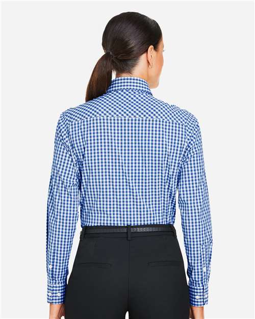 Devon & Jones Women's CrownLux Performance® Gingham Dress Shirt - DG536W French Blue- White