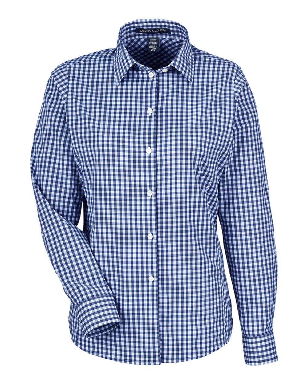 Devon & Jones Women's CrownLux Performance® Gingham Dress Shirt - DG536W Navy- White