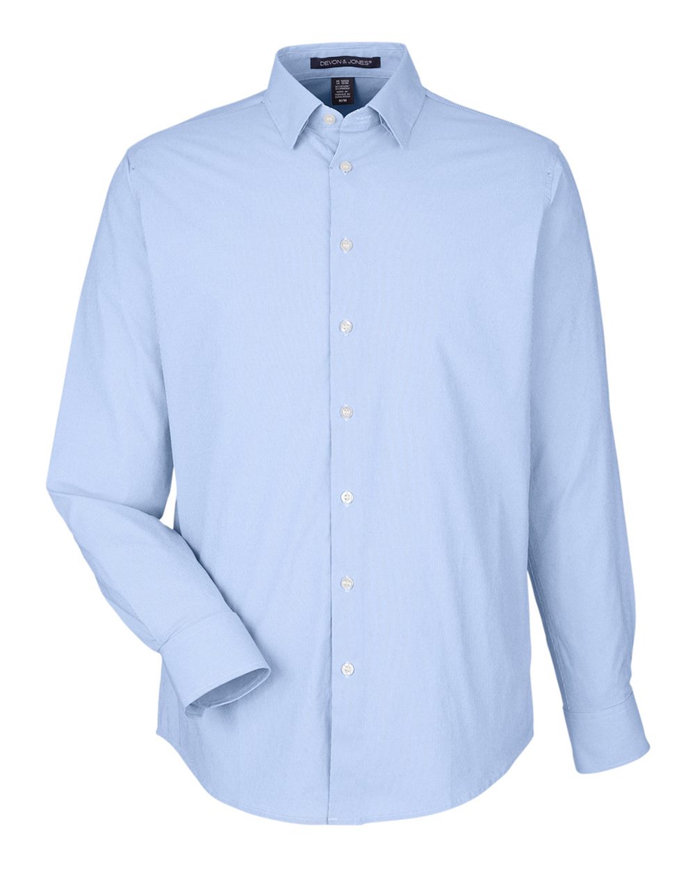Devon & Jones Men's CrownLux Performance® Microstripe Dress Shirt - DG537 French Blue- White