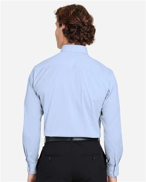 Devon & Jones Men's CrownLux Performance® Microstripe Dress Shirt - DG537 French Blue- White