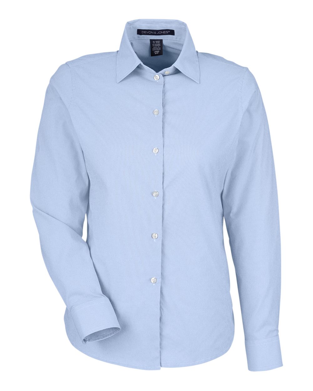 Devon & Jones Women's CrownLux Performance® Microstripe Dress Shirt - DG537W French Blue- White