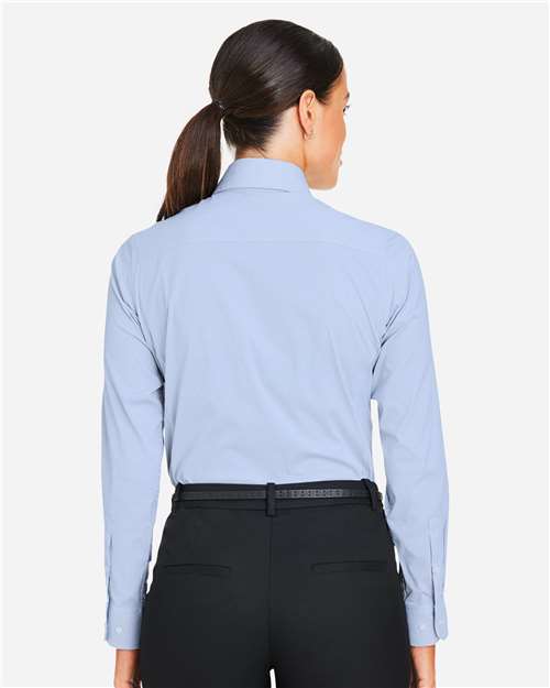 Devon & Jones Women's CrownLux Performance® Microstripe Dress Shirt - DG537W French Blue- White