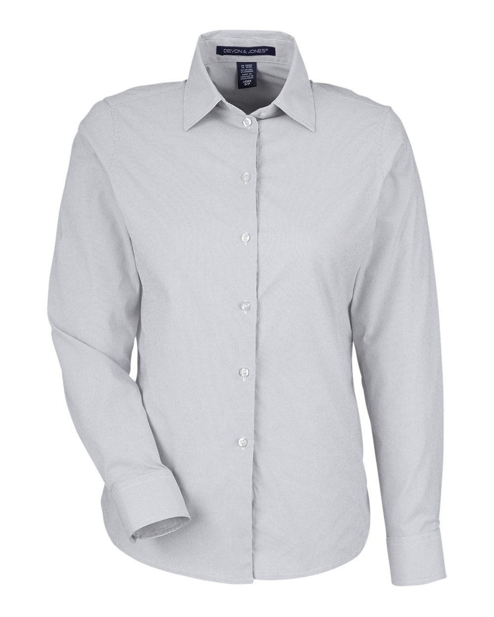 Devon & Jones Women's CrownLux Performance® Microstripe Dress Shirt - DG537W Graphite- White