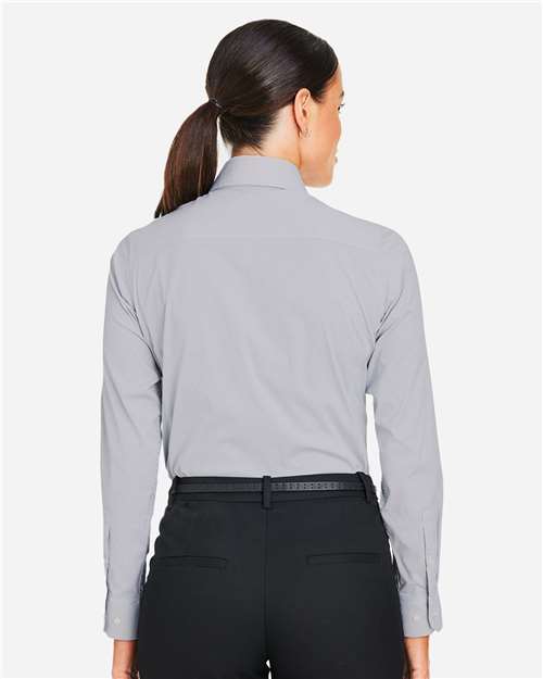 Devon & Jones Women's CrownLux Performance® Microstripe Dress Shirt - DG537W Graphite- White