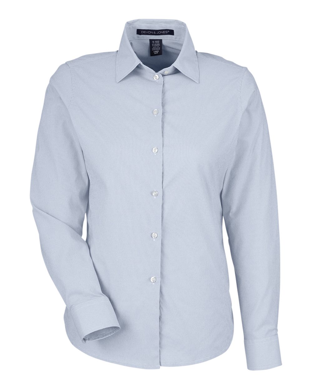 Devon & Jones Women's CrownLux Performance® Microstripe Dress Shirt - DG537W Navy- White