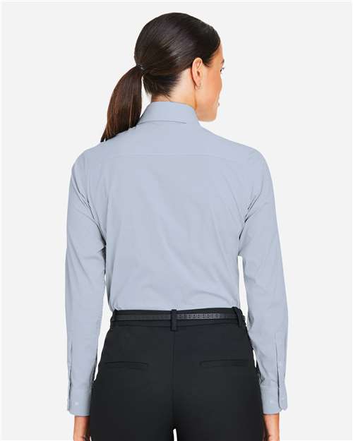 Devon & Jones Women's CrownLux Performance® Microstripe Dress Shirt - DG537W Navy- White