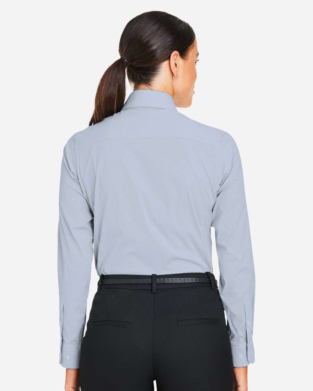 Devon & Jones Women's CrownLux Performance® Microstripe Dress Shirt - DG537W Navy- White