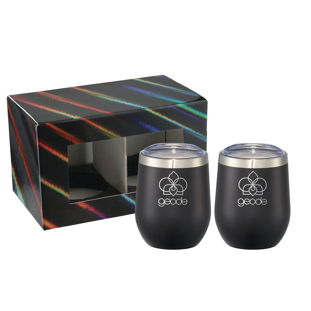 Corzo Cup 12oz 2 in 1 Gift Set - 1626-97 Black