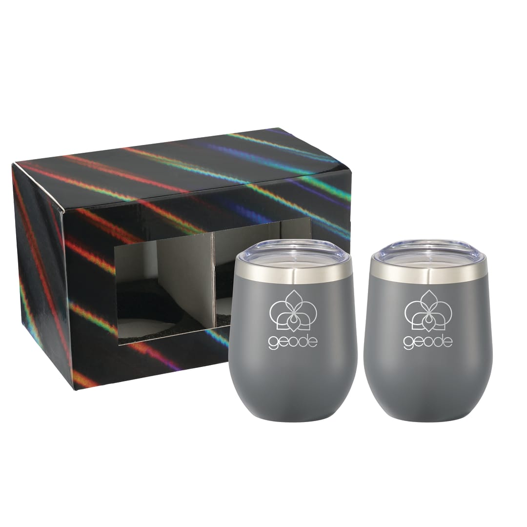 Corzo Cup 12oz 2 in 1 Gift Set - 1626-97 Gray