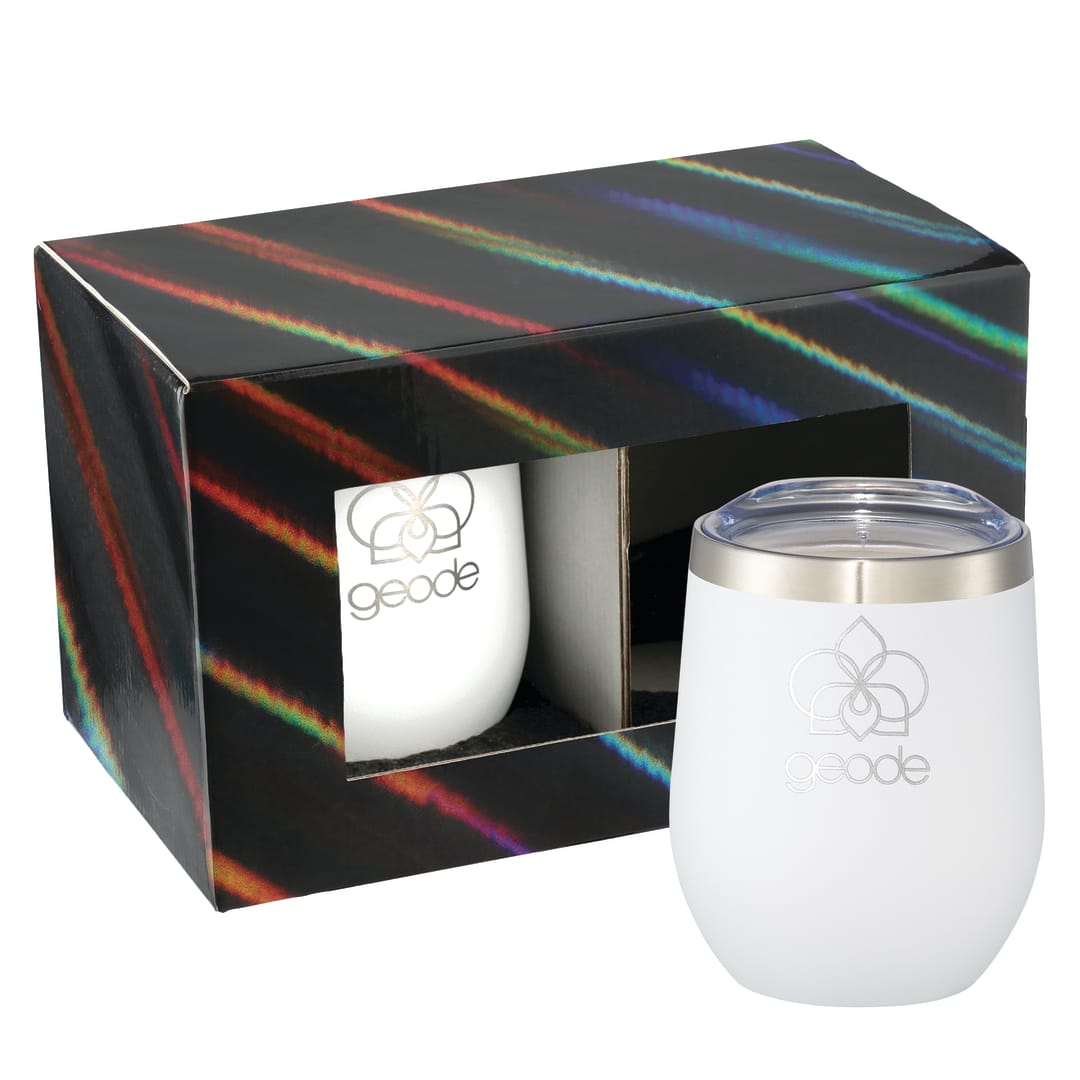Corzo Cup 12oz 2 in 1 Gift Set - 1626-97 White