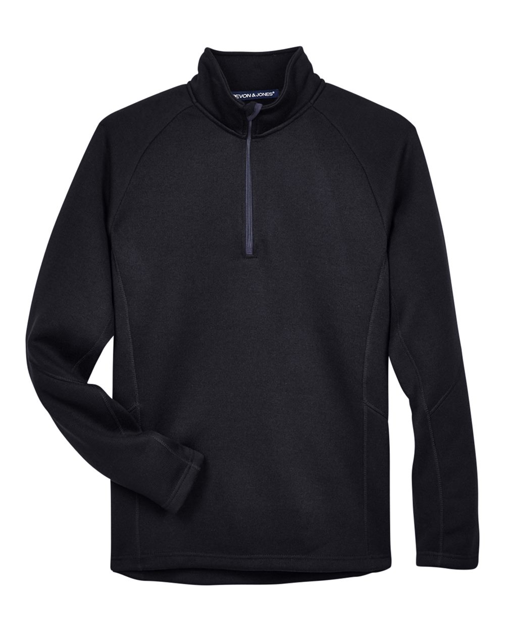 Devon & Jones Unisex Bristol Sweater Fleece Quarter-Zip Pullover - DG792 Black